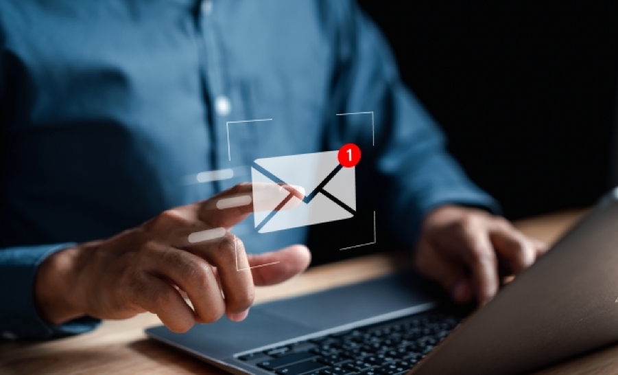abtract photo of person opening email