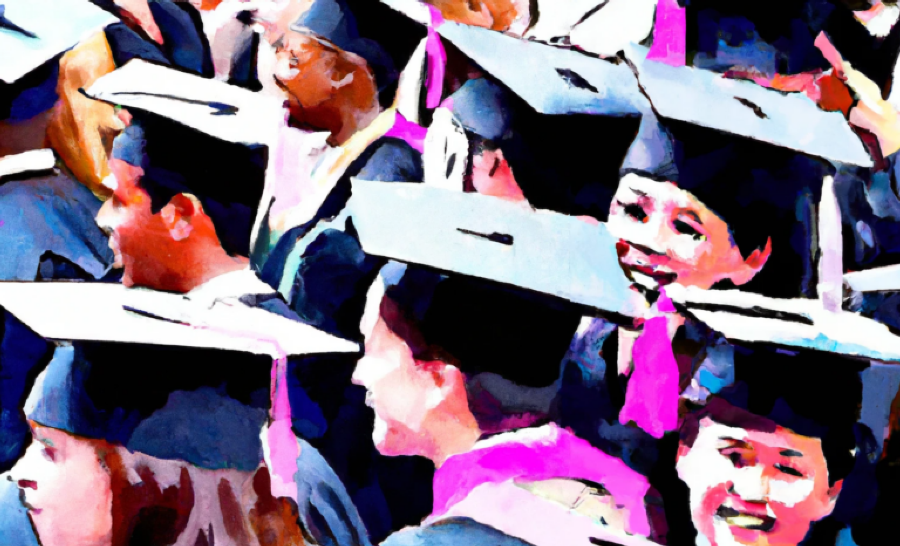 college grads in a crowd
