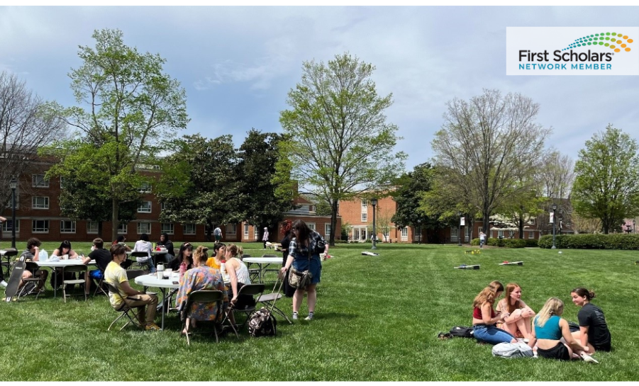 Radford University student union lawn