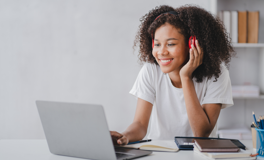 Black Female with Laptop