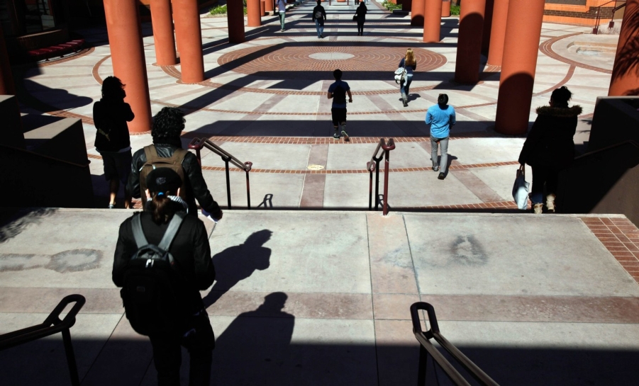 CSU campus with students