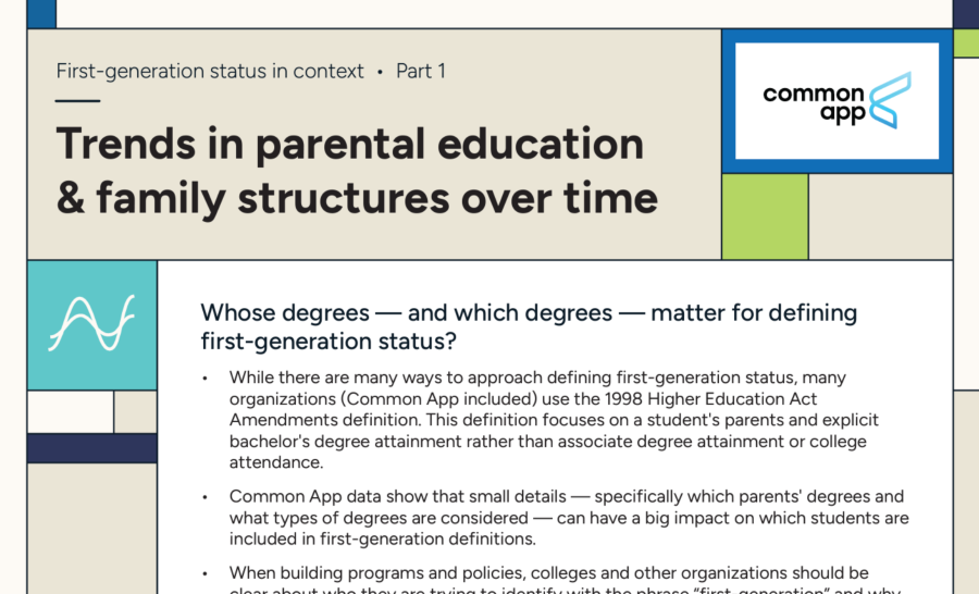 Common App First-gen Report (Part 1) Cover