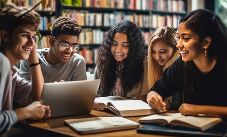 Diverse_Students_Library_Studying