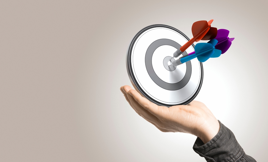 Hand Holding a Bullseye Target