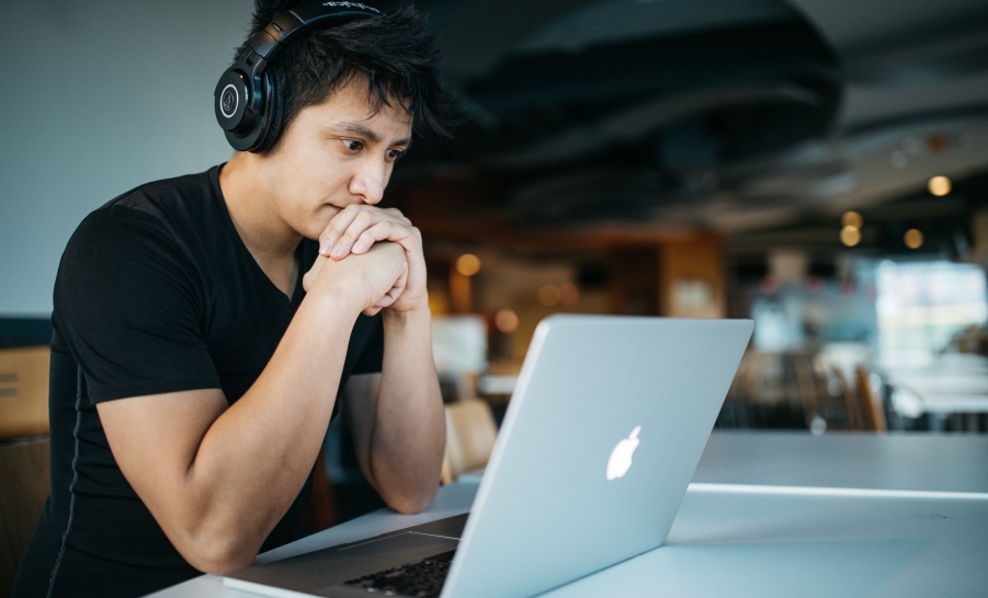 Student Studying at Computer