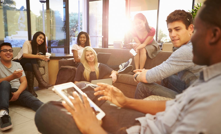 group of students sitting