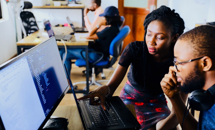 students on computer