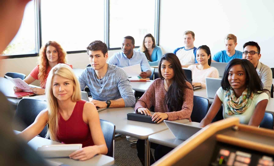 classroom full of students